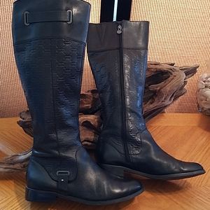 ETIENNE AIGNER "GILBERT"KNEE LEATHER RIDING BOOTS